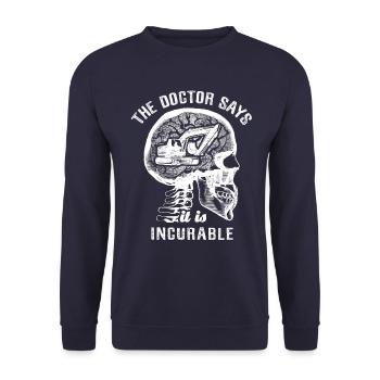 The doctor says it's incurable - excavator - Unisex Pullover - Navy - Vorne - Alina (178cm) & Michal (187cm)