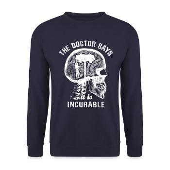 The doctor says it's incurable - mechanics - Unisex Sweatshirt - navy - Front - Alina (178cm) & Michal (187cm)