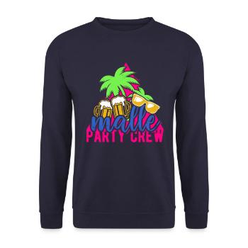 Party Crew Malle Palmen Saufen Sonne Mallorca - Unisex Pullover - Navy - Vorne - Alina (178cm) & Michal (187cm)