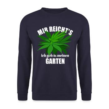 Mir reicht's ich geh in meinen Garten - Hanf - Unisex Pullover - Navy - Vorne - Alina (178cm) & Michal (187cm)