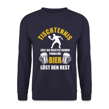 Tischtennis löst die meisten meiner Probleme, Bier - Unisex Pullover - Navy - Vorne - Alina (178cm) & Michal (187cm)