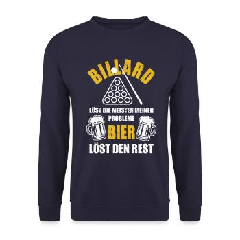 Billard löst die meisten meiner Probleme - Bier - Unisex Pullover - Navy - Vorne - Alina (178cm) & Michal (187cm)