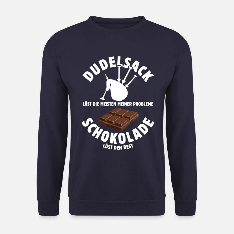 Dudelsack löst meine Probleme - Schoko Spruch - Unisex Pullover - Navy
