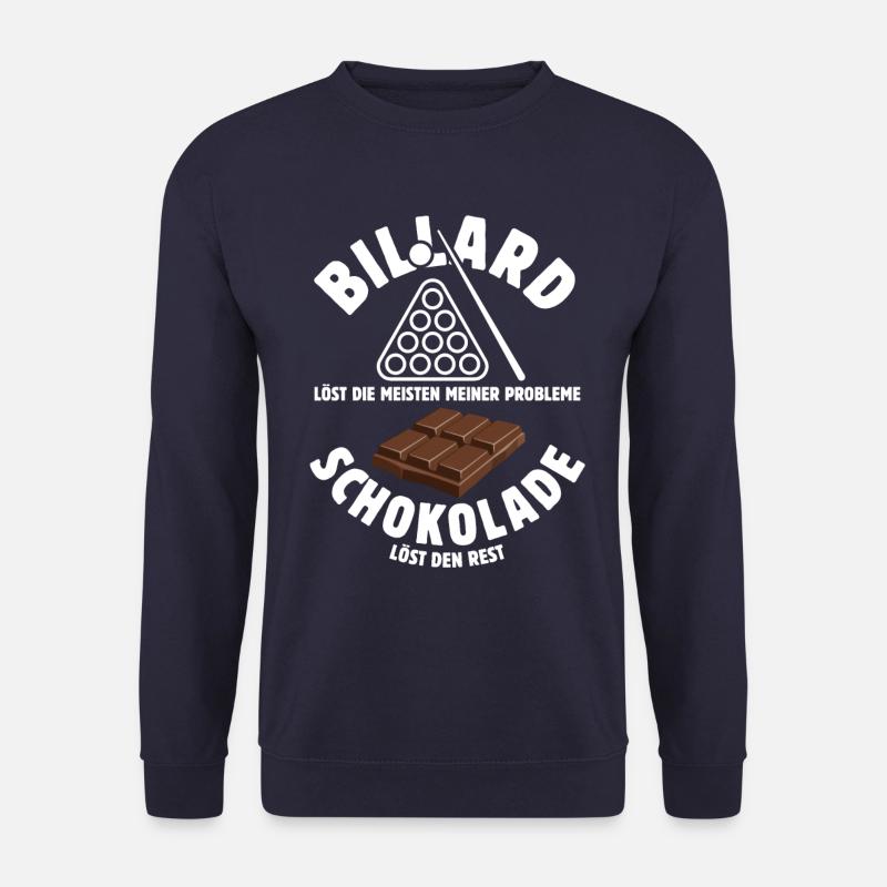 Billard löst meine Probleme - Schoko Spruch - Unisex Pullover - Navy