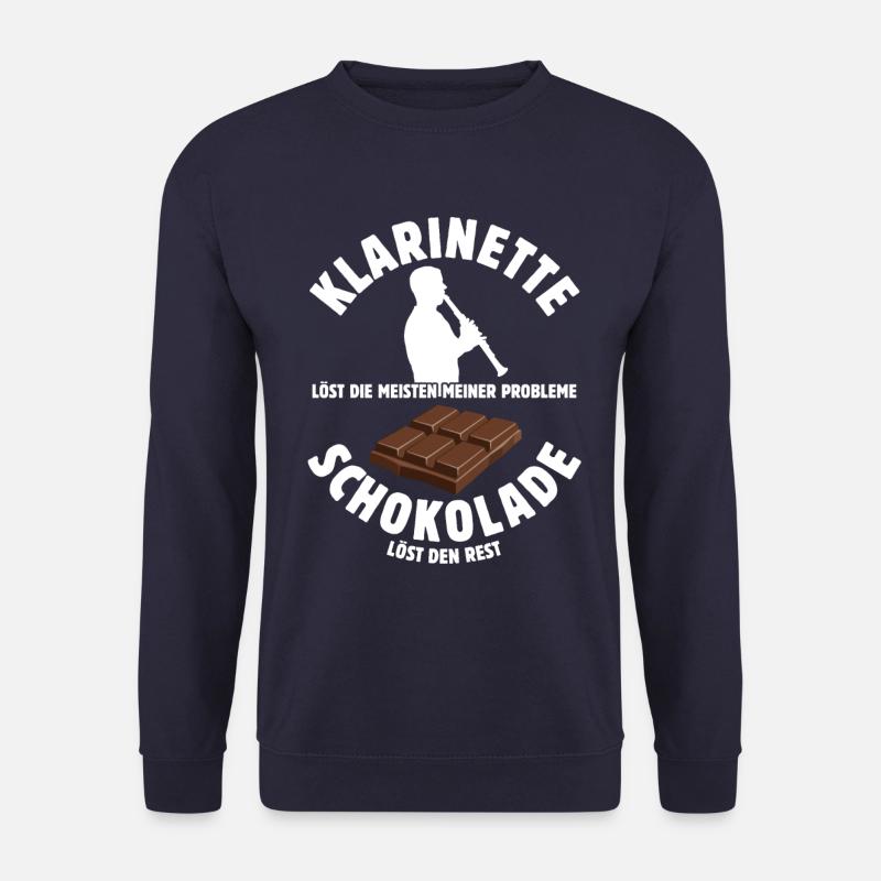 Klarinette löst meine Probleme - Schoko Spruch - Unisex Pullover - Navy