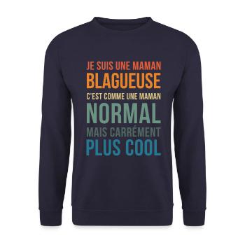 meilleure maman blagueuse idée cadeau - Sweat-shirt Unisexe - marine - Devant - Alina (178cm) & Michal (187cm)