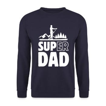 Super Dad - SUP Stand up paddling - Unisex Sweatshirt - navy - Front - Alina (178cm) & Michal (187cm)