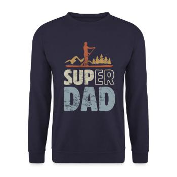 Super Dad - SUP Stand up paddling - Unisex Sweatshirt - navy - Front - Alina (178cm) & Michal (187cm)