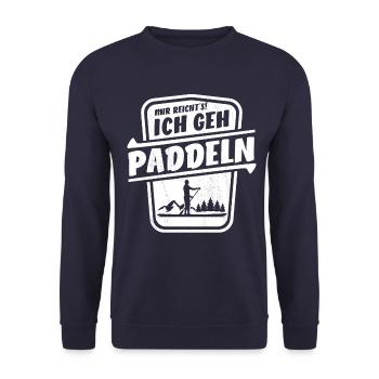 Mir reicht's ich geh Paddeln - SUP Spruch - Unisex Pullover - Navy - Vorne - Alina (178cm) & Michal (187cm)