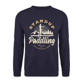 SUP Stand up paddling - Life is better on a board - Unisex Pullover - Navy - Vorne - Alina (178cm) & Michal (187cm)