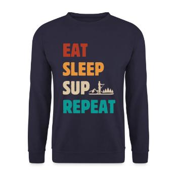 Eat Sleep SUP Repeat - Sweat-shirt Unisexe - marine - Devant - Alina (178cm) & Michal (187cm)