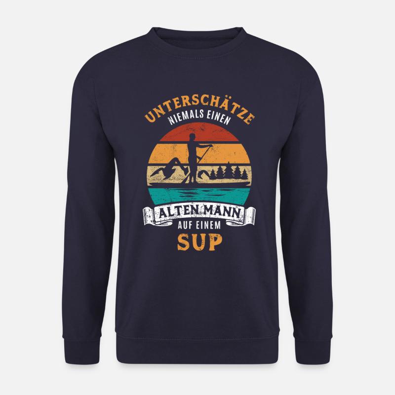 Unterschätze nie einen alten Mann mit SUP - Unisex Pullover - Navy