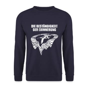DDR Wappen, Die Beständigkeit der Erinnerung, Ossi - Unisex Pullover - Navy - Vorne - Alina (178cm) & Michal (187cm)