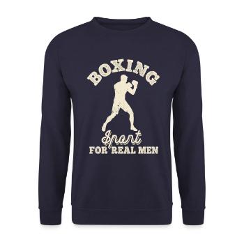 Boxe Sport Pour Vrais Hommes, arts martiaux - Sweat-shirt Unisexe - marine - Devant - Alina (178cm) & Michal (187cm)