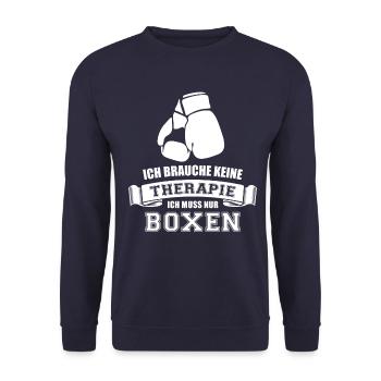 ich brauche keine therapie Boxen3 - Unisex Pullover - Navy - Vorne - Alina (178cm) & Michal (187cm)