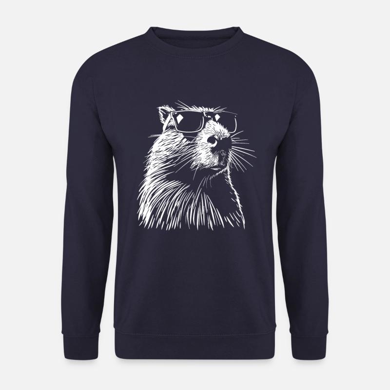 Cooles Capybara - Zeichnung Silhouette - Unisex Pullover - Navy