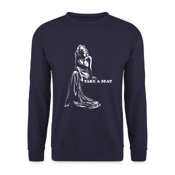 Nostalgia Glamour PinUp Girl, Hollywood, Diva - Unisex Sweatshirt - navy - Front - Alina (178cm) & Michal (187cm)