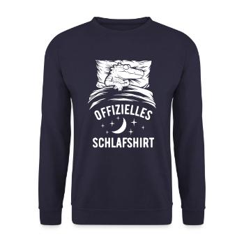 Offizielles Schlafshirt lustiger Alligator - Unisex Pullover - Navy - Vorne - Alina (178cm) & Michal (187cm)