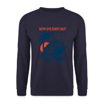 Wenn das Schiff ruft muss ich gehen - Kreuzfahrt - Unisex Pullover - Navy - Vorne - Alina (178cm) & Michal (187cm)