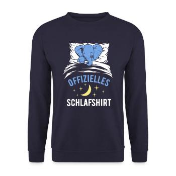 Offizielles Schlafshirt lustiges Elefant Geschenk - Unisex Pullover - Navy - Vorne - Alina (178cm) & Michal (187cm)