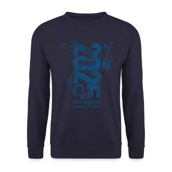 Rente 2025 - Eine Legende verlässt das Gelände - Unisex Pullover - Navy - Vorne - Alina (178cm) & Michal (187cm)