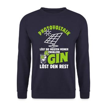 Photovoltaik löst die meisten meiner Probleme, Gin - Unisex Pullover - Navy - Vorne - Alina (178cm) & Michal (187cm)
