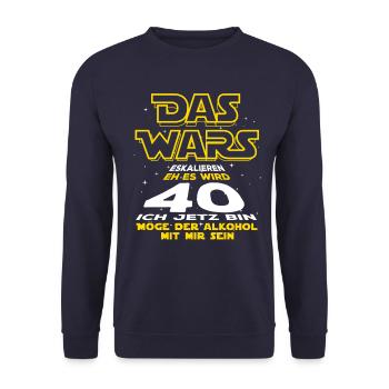 Das Wars, 40 ich jetzt bin. Geburtstag Geschenk - Unisex Pullover - Navy - Vorne - Alina (178cm) & Michal (187cm)