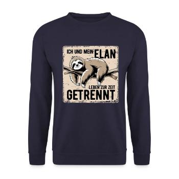 Ich und mein Elan leben zur Zeit getrennt - Unisex Pullover - Navy - Vorne - Alina (178cm) & Michal (187cm)