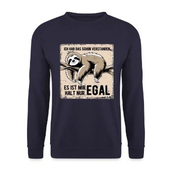 Ich hab das schon verstanden, ist mir nur egal - Unisex Pullover - Navy - Vorne - Alina (178cm) & Michal (187cm)