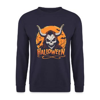 Déguisement de crâne de cornes d’Halloween - Creepy - Sweat-shirt Unisexe - marine - Devant - Alina (178cm) & Michal (187cm)