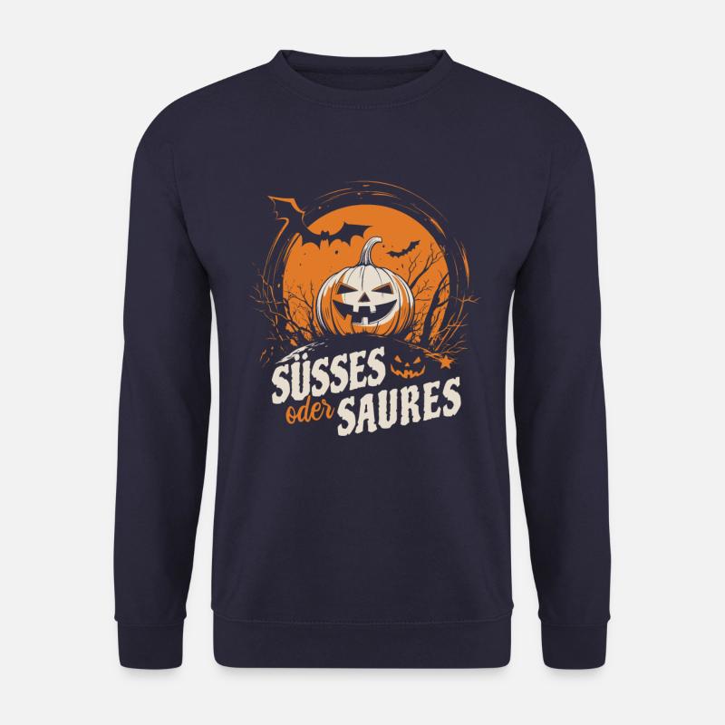 Halloween Kürbis - Süßes oder Saures - Unisex Pullover - Navy