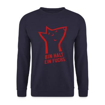 Bin halt ein Fuchs - schlau, cool & clever - Unisex Pullover - Navy - Vorne - Alina (178cm) & Michal (187cm)