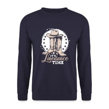 It's Linedance Time - Country Fan - Gift - Unisex Sweatshirt - navy - Front - Alina (178cm) & Michal (187cm)