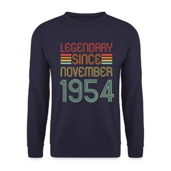 Légendaire depuis novembre 1954, Rétro, Anniversaire - Sweat-shirt Unisexe - marine - Devant - Alina (178cm) & Michal (187cm)