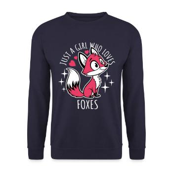 Just a girl who loves foxes - Cartoon - Unisex Sweatshirt - navy - Front - Alina (178cm) & Michal (187cm)