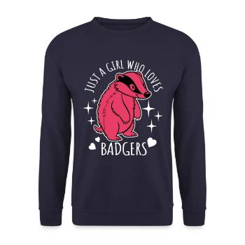 Just a girl who loves badgers - Cartoon - Unisex Sweatshirt - navy - Front - Alina (178cm) & Michal (187cm)