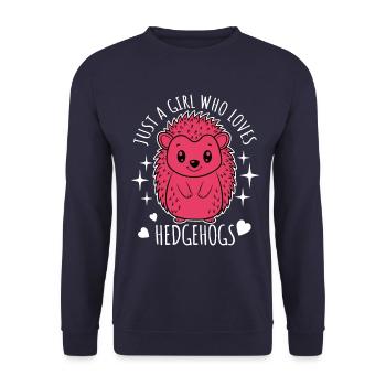 Juste une fille qui aime les hérissons - Dessin animé - Sweat-shirt Unisexe - marine - Devant - Alina (178cm) & Michal (187cm)