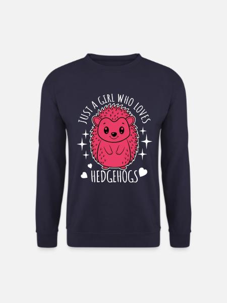 Just a girl who loves hedgehogs - Cartoon - Unisex Pullover - Navy