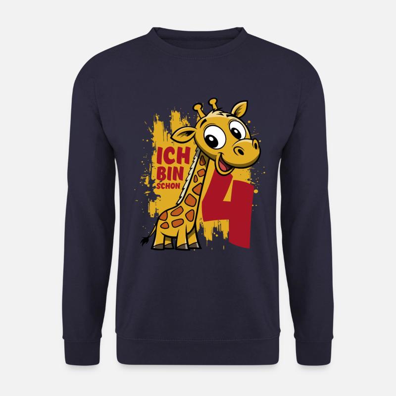 Ich bin schon 4 Geburtstag - Giraffe - Unisex Pullover - Navy