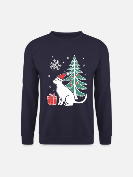 Meowy Christmas - Geschenk mit Katze - Unisex Pullover - Navy
