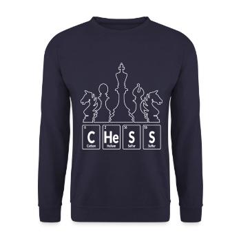 Chess - Chess Periodic Table Chemistry - Unisex Sweatshirt - navy - Front - Alina (178cm) & Michal (187cm)
