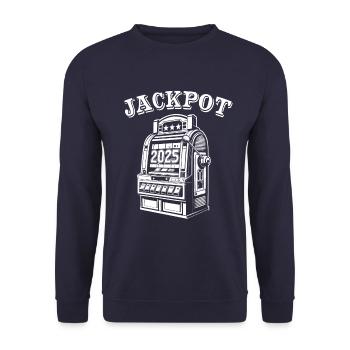 Jackpot - Slot Machine 2025 - Free Gift - Unisex Sweatshirt - navy - Front - Alina (178cm) & Michal (187cm)