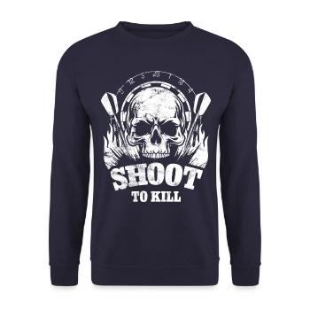 Fléchette Crâne - Tirer pour tuer - Cadeau - Sweat-shirt Unisexe - marine - Devant - Alina (178cm) & Michal (187cm)
