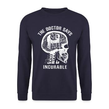 The doctor says it's incurable - pinball - Unisex Sweatshirt - navy - Front - Alina (178cm) & Michal (187cm)