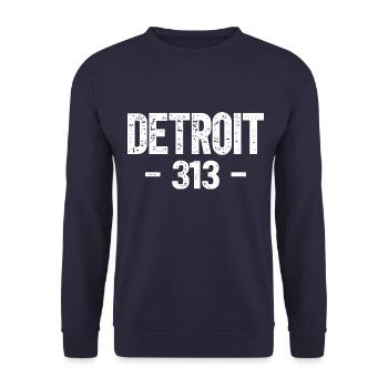 Detroit - Unisex Pullover - Navy - Vorne - Alina (178cm) & Michal (187cm)
