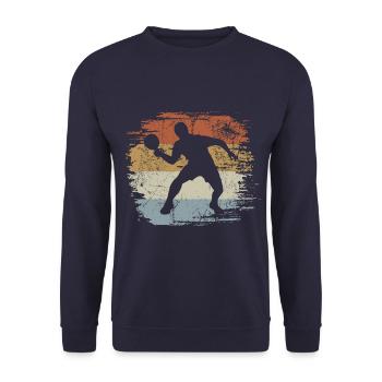 Table Tennis Player - Serve - Topspin - Unisex Sweatshirt - navy - Front - Alina (178cm) & Michal (187cm)