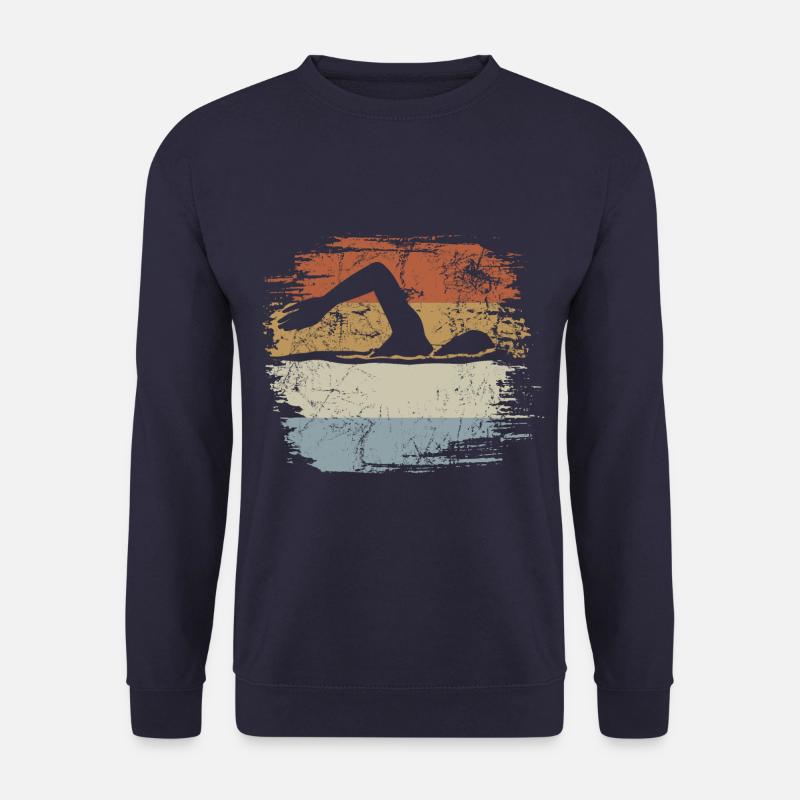 Schwimmen, Kraulen, Schwimmbad, Retro, Vintage - Unisex Pullover - Navy