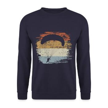 Gleitschirm - Retro - Vintage - Silhouette - Unisex Pullover - Navy - Vorne - Alina (178cm) & Michal (187cm)