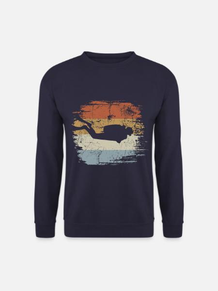 Tauchen - Retro - Vintage - Silhouette - Unisex Pullover - Navy