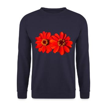belles fleurs rouges, fleurs, nature - Sweat-shirt Unisexe - marine - Devant - Alina (178cm) & Michal (187cm)